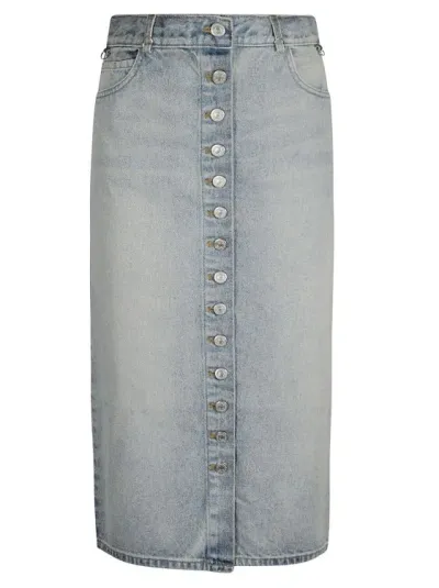 Courrèges Blue Cotton Denim Skirt