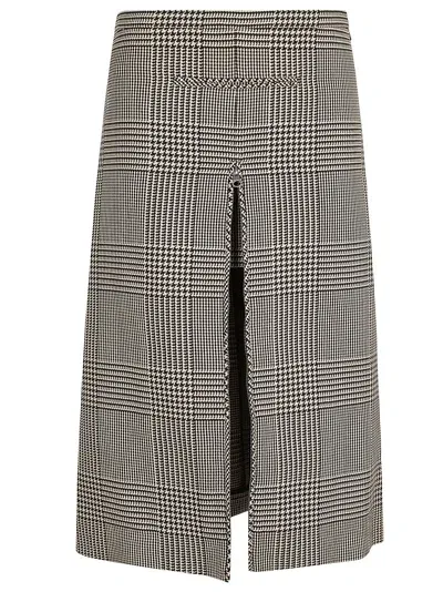 Courrèges Zipped Prince Of Wales Skirt In Gray