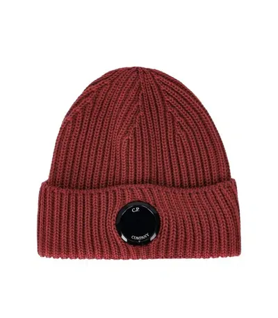 C.p. Company Ketchup Ribbed Beanie In Burgundy