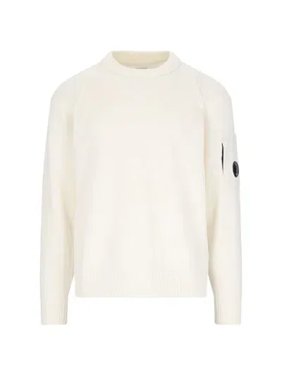 C.p. Company Sea Island Knit Sweater In White