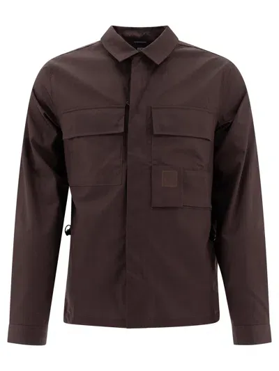 C.p. Company Metropolis Series Gabardine Utility Overshirt In Brown