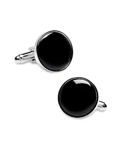 Cufflinks, Inc Silver And Onyx Cufflinks In Black