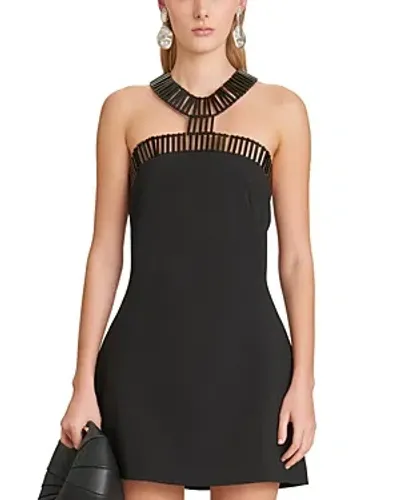 Cult Gaia Serafina Embellished Halter Dress In Black