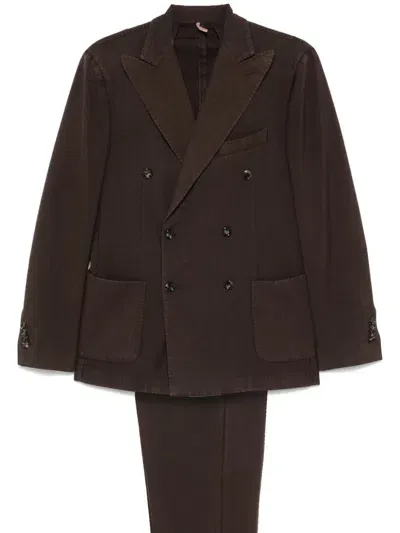 Dell'oglio Wool Suit In Brown