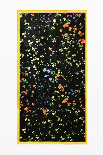 Desigual Floral Scarf In Black