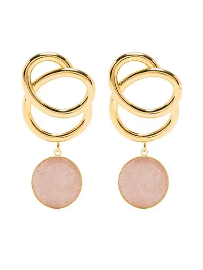 D'estree Sonia Icon Stone Earrings In White