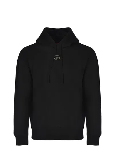 Diesel Hooded Sweatshirt  S-macs In Cotton Jersey In Black