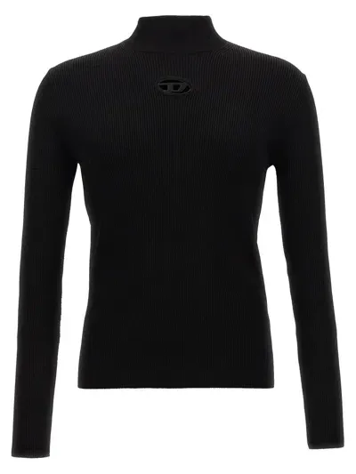 Diesel K-zackary Logo Turtleneck Sweater In Black