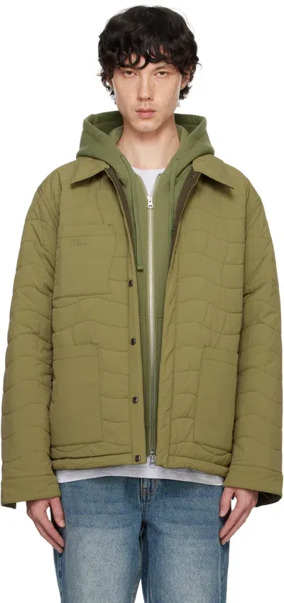 Dime Green Insulated Reversible Jacket In Moss/army