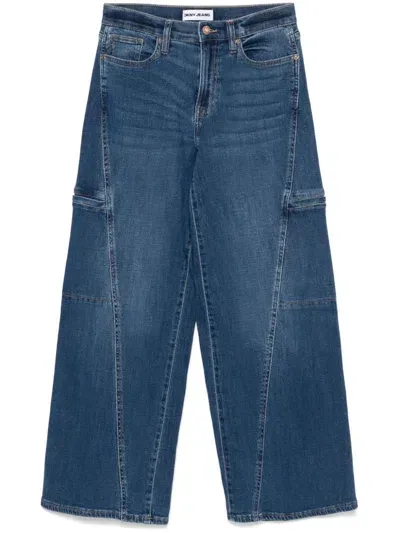 Dkny High-rise Wide-leg Jeans In Blue