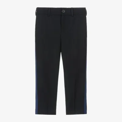 Dolce & Gabbana Kids' Boys Navy Blue Wool Trousers