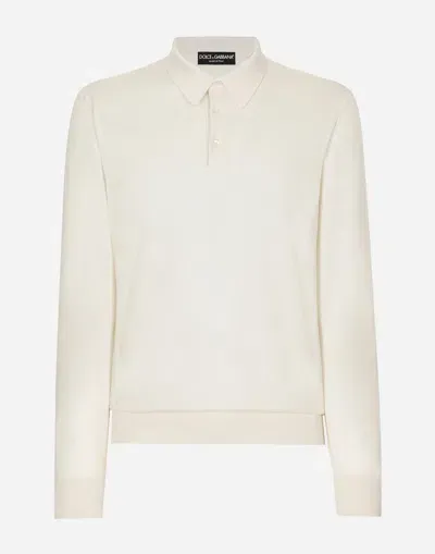 Dolce & Gabbana Cashmere And Silk Polo-shirt In White