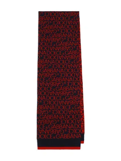 Dolce & Gabbana Kids' Logo-jacquard Scarf In Red