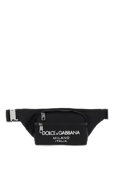 Dolce & Gabbana Nylon Beltpack Bag With Logo In Brown