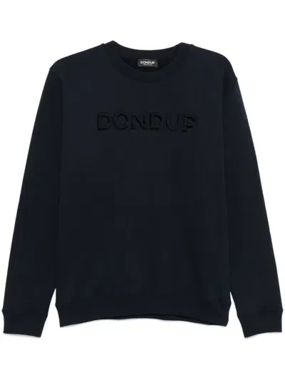 Dondup Logo-flocked Sweatshirt In 蓝色