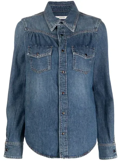 Dorothee Schumacher Patch-pocket Denim Shirt In Blue