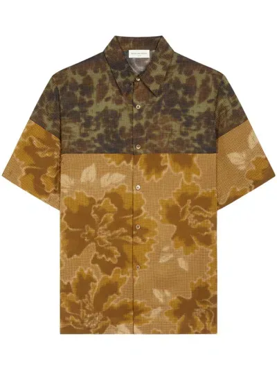 Dries Van Noten Floral Print Short Sleeve Shirt In Multicolor