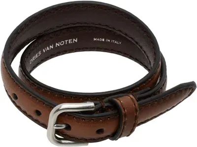 Dries Van Noten Tan Leather Bracelet In 712 Tan