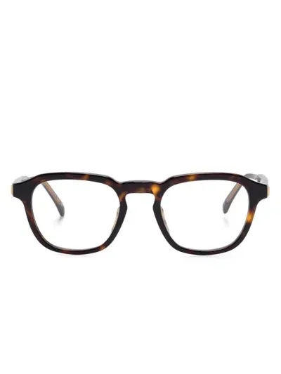 Dunhill Square-frame Glasses In Braun