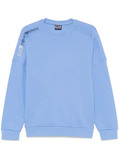 Ea7 Logo-appliqué Sweatshirt In Blue