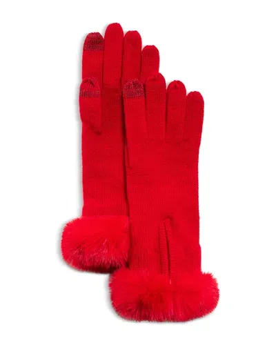 Echo Wool & Cashmere Zip Gloves In Cherry