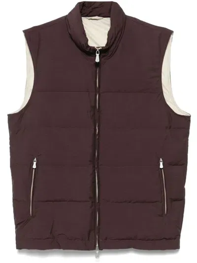 Eleventy Padded Gilet In Red