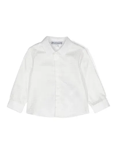 Emporio Armani Babies' Logo-jacquard Shirt In White