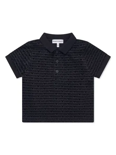 Emporio Armani Babies' Logo-print Polo Shirt In Blue