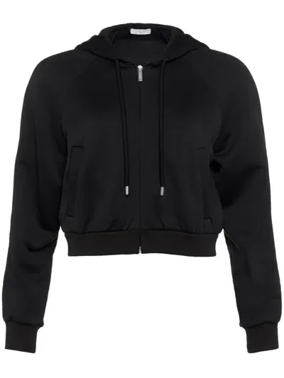 Eres Cropped Hooded Sweatshirt In Black