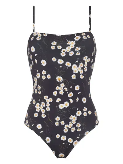 Eres Intensemente Floral-print Swimsuit In Black