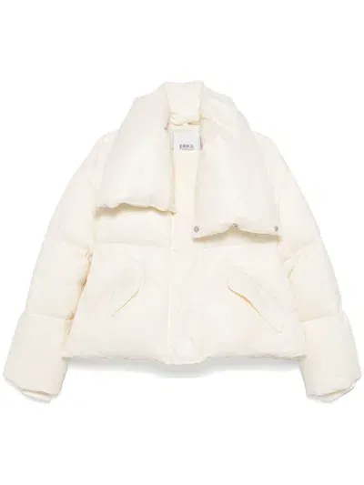 Erika Cavallini Detachable-collar Puffer Jacket In White