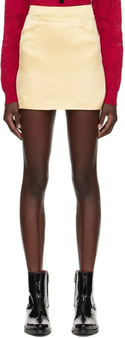 Ernest W Baker Ssense Exclusive Yellow Two-pocket Miniskirt In Gold