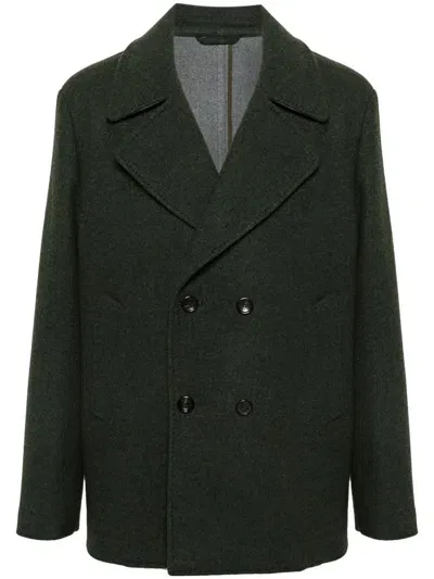 Etro Double-breasted Peacoat In Green