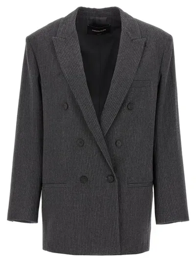 Fabiana Filippi Pinstriped Double-breasted Blazer In Gray