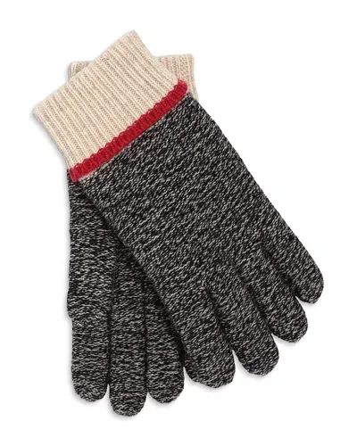 Faherty Wool & Nylon Marled Color Blocked Gloves In Charcoal