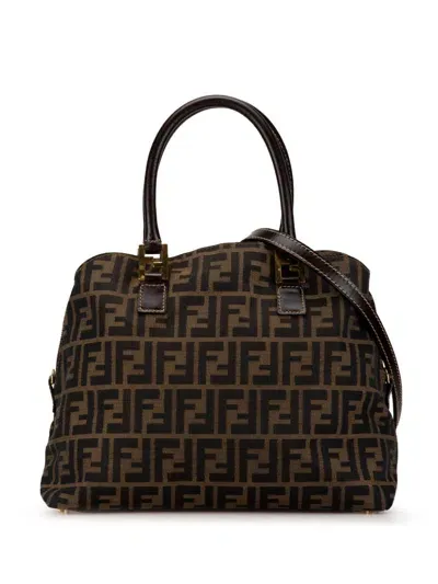 Pre-owned Fendi 20th Century Zucca Canvas Satchel In Brown