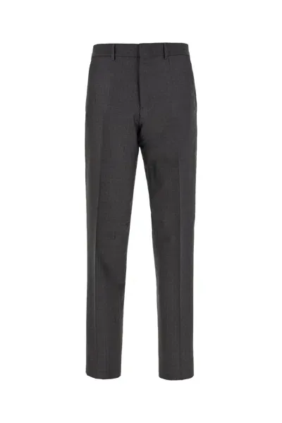 Fendi Dark Grey Wool Pants In Gray