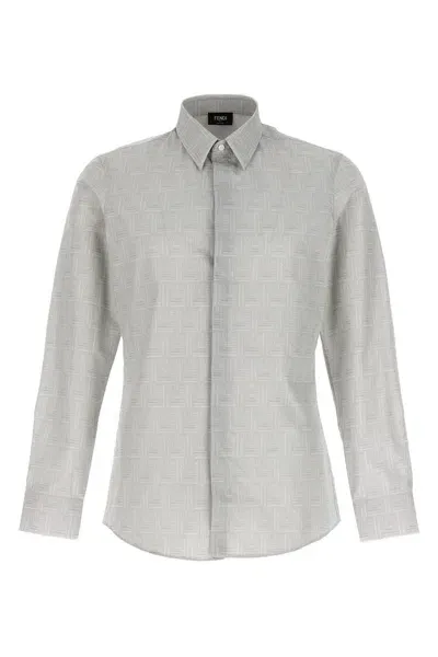 Fendi Shadow Shirt, Blouse Beige In Gray