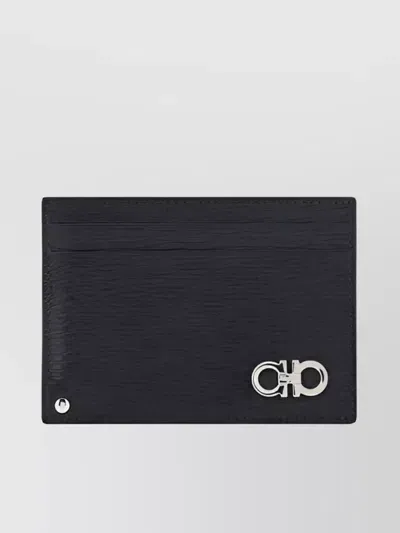 Ferragamo Gancini Card Holder In Black