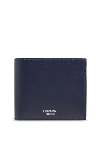 Ferragamo Leather Wallet In Blue