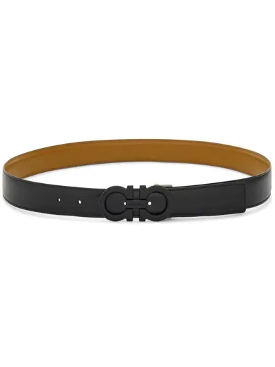 Ferragamo Reversible Gancini Belt In Black