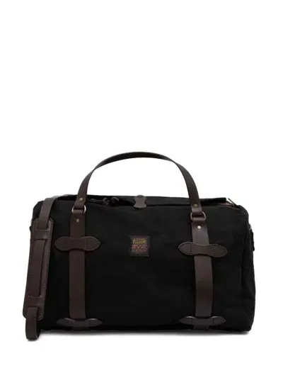 Filson Medium Leather Duffle Bag In Black