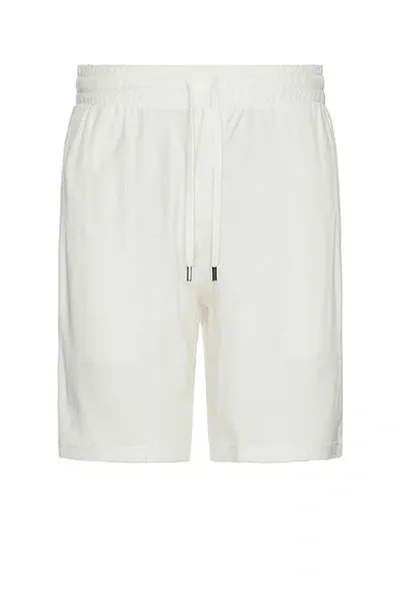 Frescobol Carioca Augusto Terry Cotton Blend Shorts In Ivory