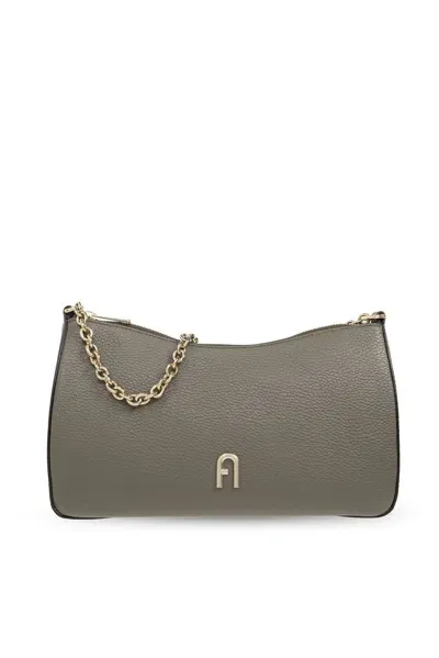 Furla Diamante Leather Shoulder Bag In Green