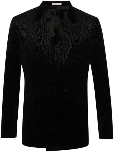 Fursac Velvet Tuxedo Jacket In Black