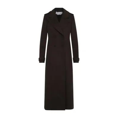 Gabriela Hearst Houstt Trench Coat In Chocolate Winter Silk In Black