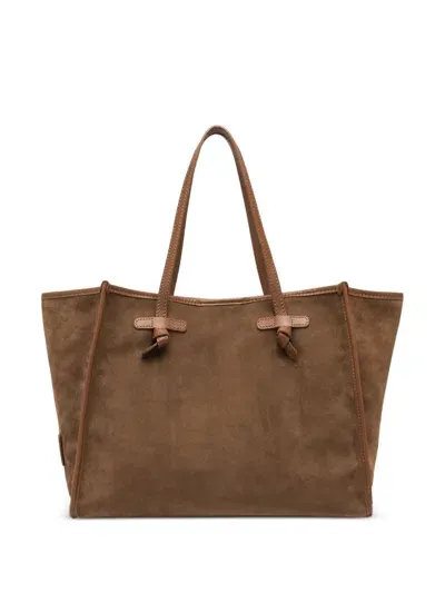 Gianni Chiarini Marcella Suede Tote Bag In Brown