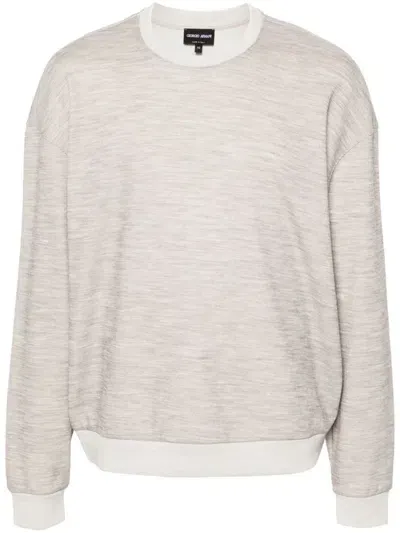 Giorgio Armani Virgin Wool-blend Jumper In Neutrals