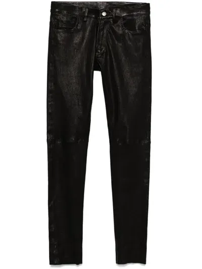 Giorgio Brato Leather Trousers In Black