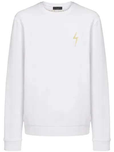 Giuseppe Zanotti Logo Cotton Sweatshirt In Weiss